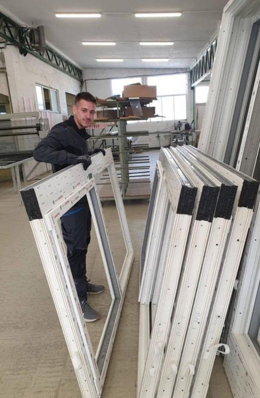 Fensterrahmen in der Fertigung